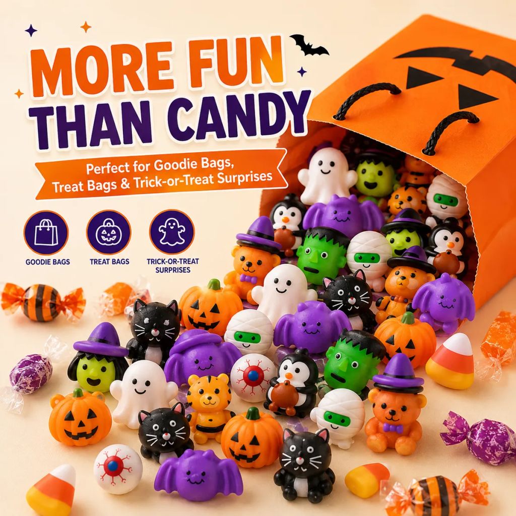 🔥 Last Day 60% OFF — 50PCS Halloween Mochi Squishy Toys for Party Favors & Spooky Fun 🎃