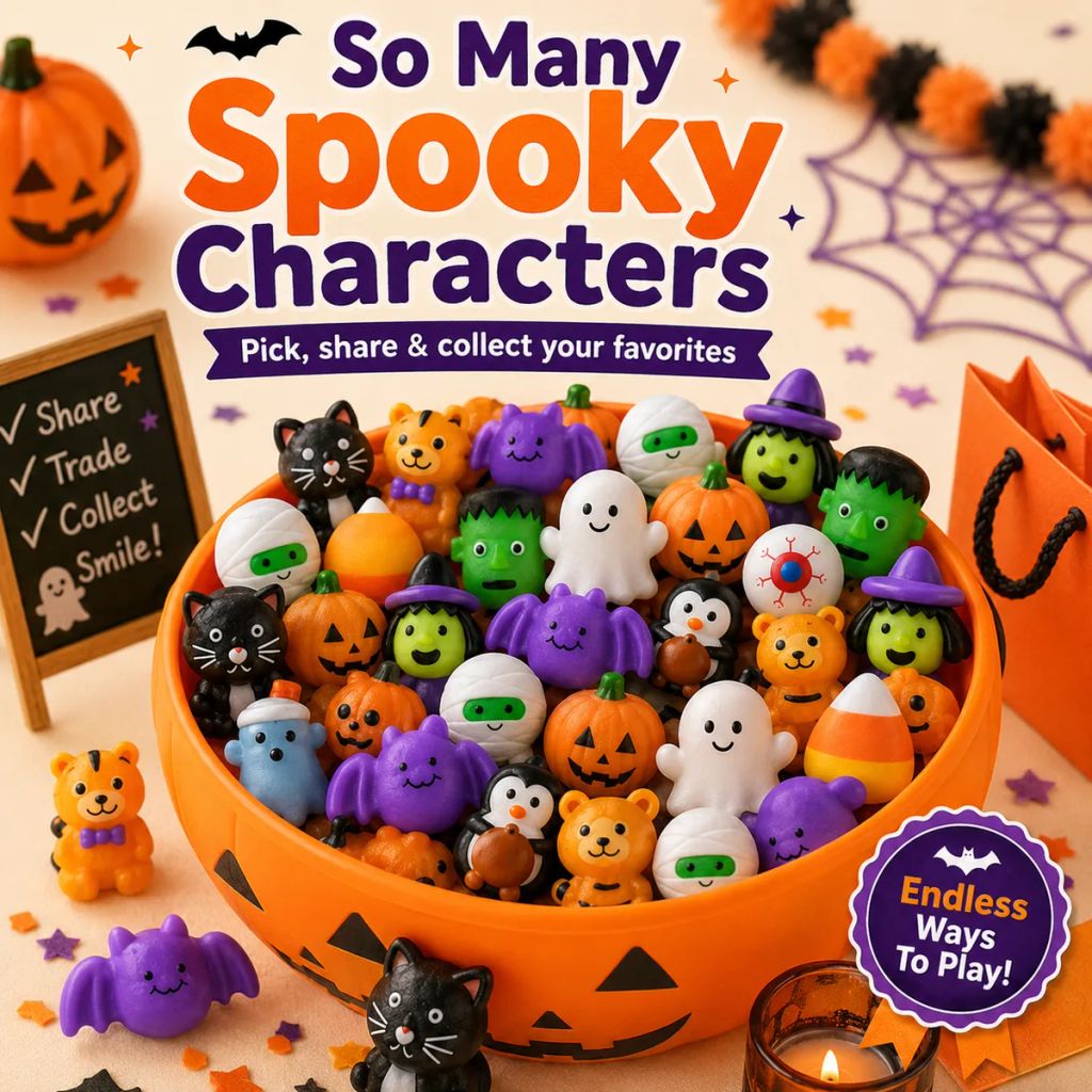 🔥 Last Day 60% OFF — 50PCS Halloween Mochi Squishy Toys for Party Favors & Spooky Fun 🎃