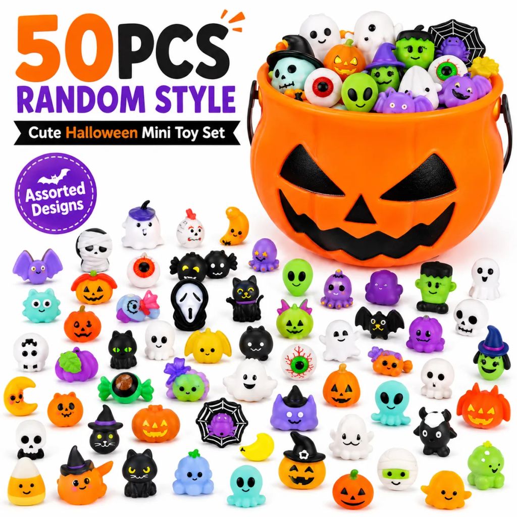🔥 Last Day 60% OFF — 50PCS Halloween Mochi Squishy Toys for Party Favors & Spooky Fun 🎃